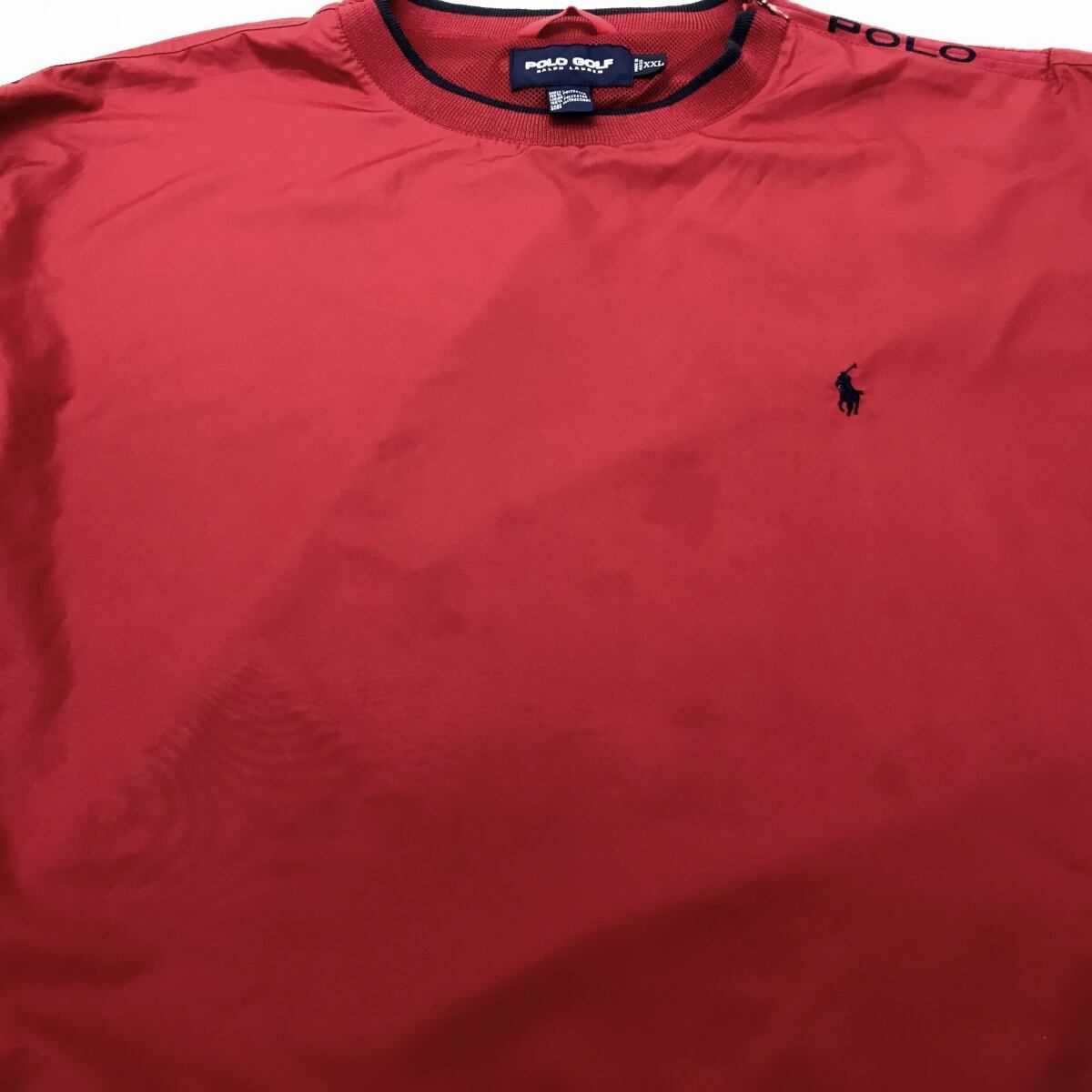 POLO GOLF RALPH LAUREN ポロゴルフ ラルフローレン 裏メッシュ ナイロンプルオーバー レッド XXXL 長袖