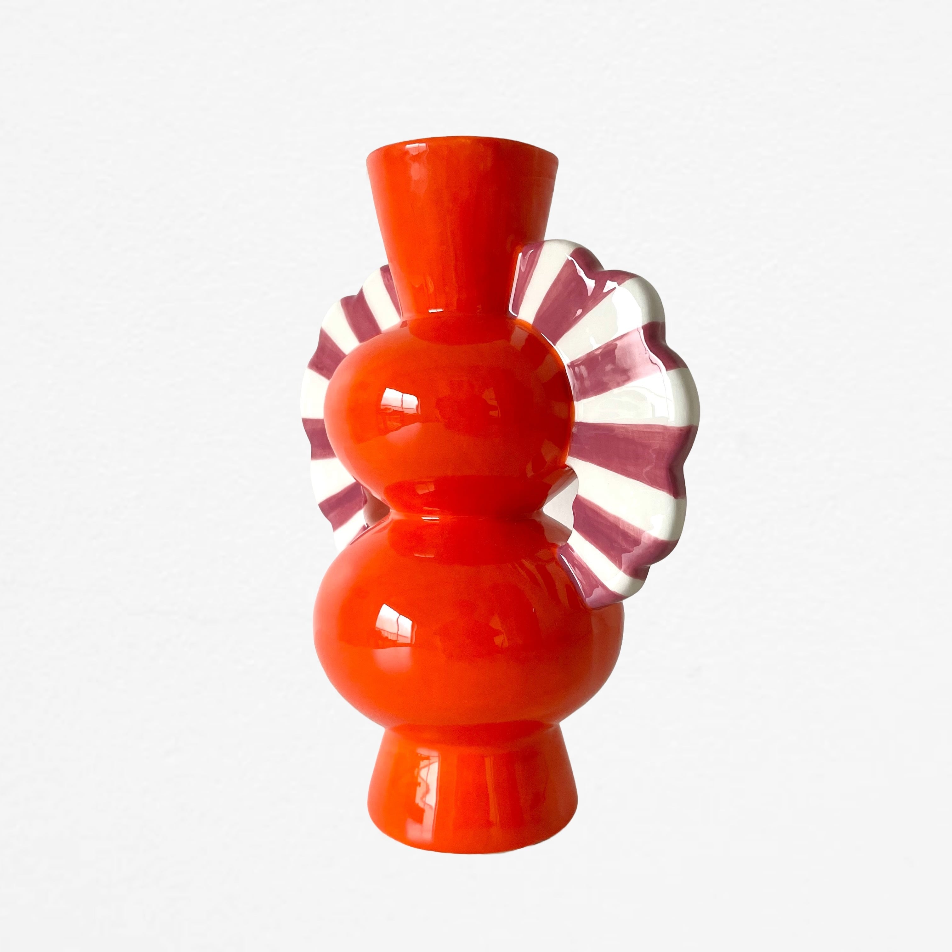 Pop Ceramic Stripe-Winged Vase オランダ 陶器 花瓶 フラワー