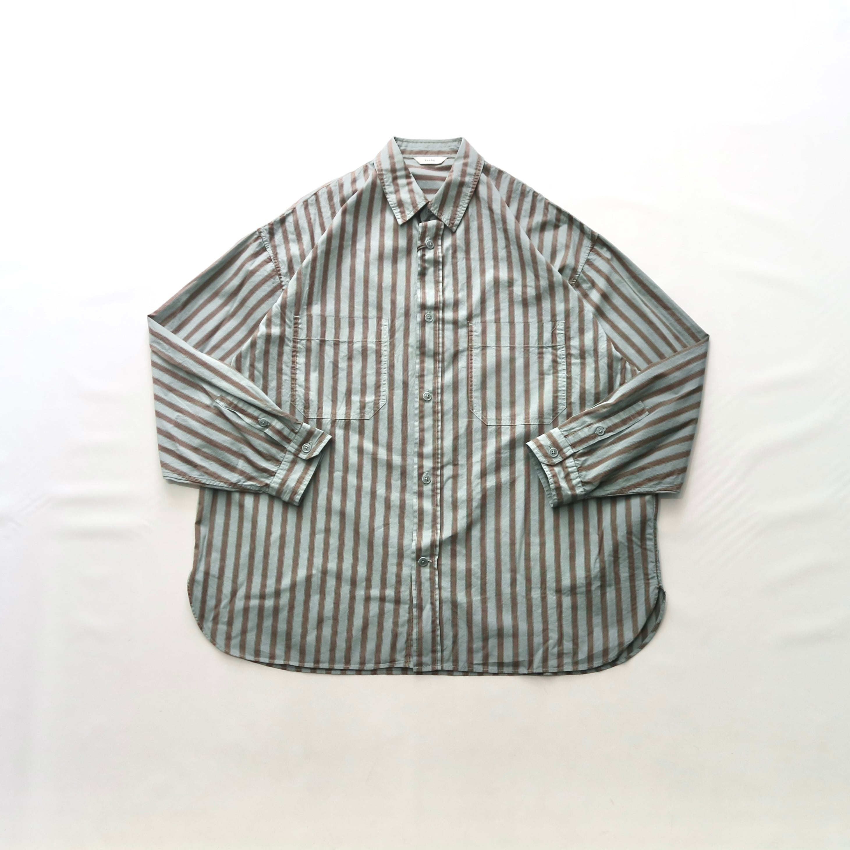 【kontor コントール】GARMENT DYE STRIPE OVER SHIRT ガーメントダイストライプオーバーシャツ KON-SH03253 (2COLORS)