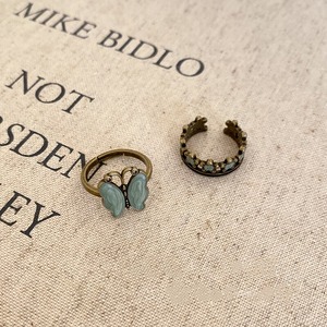 ヴィンテージ釉薬モチーフリング 2type W10360