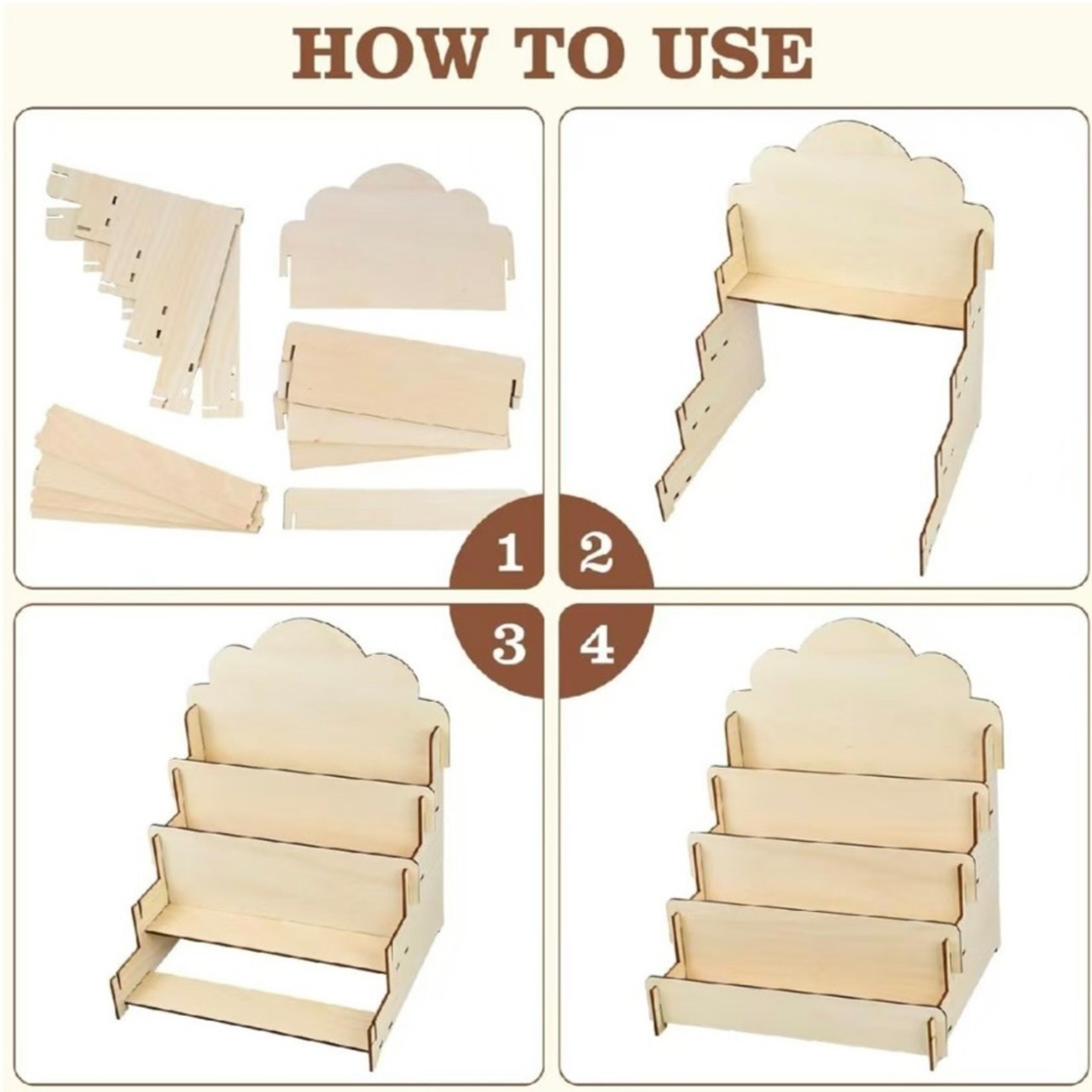 【木製 インテリア ディスプレイラック】2個セット 3段 チェキ ポストカード シール調 本 写真 絵ハガキ 装飾 卓上 シンプル カフェ 北欧テイスト