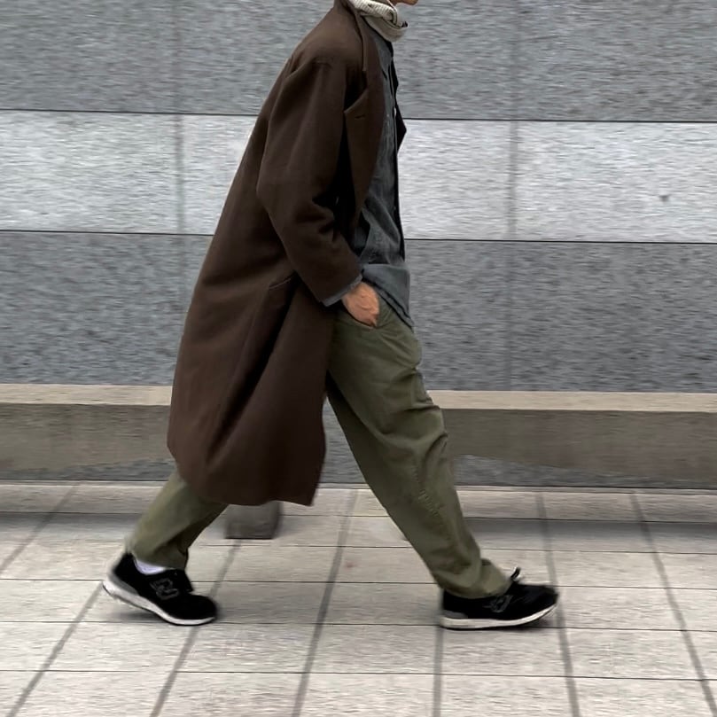 80s “ISSEY MIYAKE” 筆タグ asymmetry brown long coat 80年代イッセイ ...