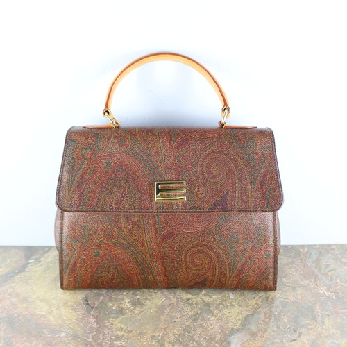 .ETRO PAISLEY PATTERNED LOGO HAND BAG MADE IN ITALY/エトロペイズリー柄ロゴハンドバッグ2000000048505