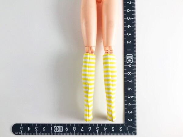 ドールアクセサリ 1/6 女性用 靴下 ストッキング 黄白縞 TKDG23G85-17 - 画像2