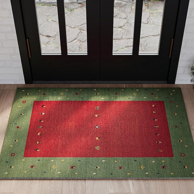 玄関 マット エスニック カットフリー お手入れ 簡単 おしゃれ かわいい インテリア 60cm × 90cm 45cm × 75cm 絨毯 ラグ モロッコ風 民族 ヴィンテージ風