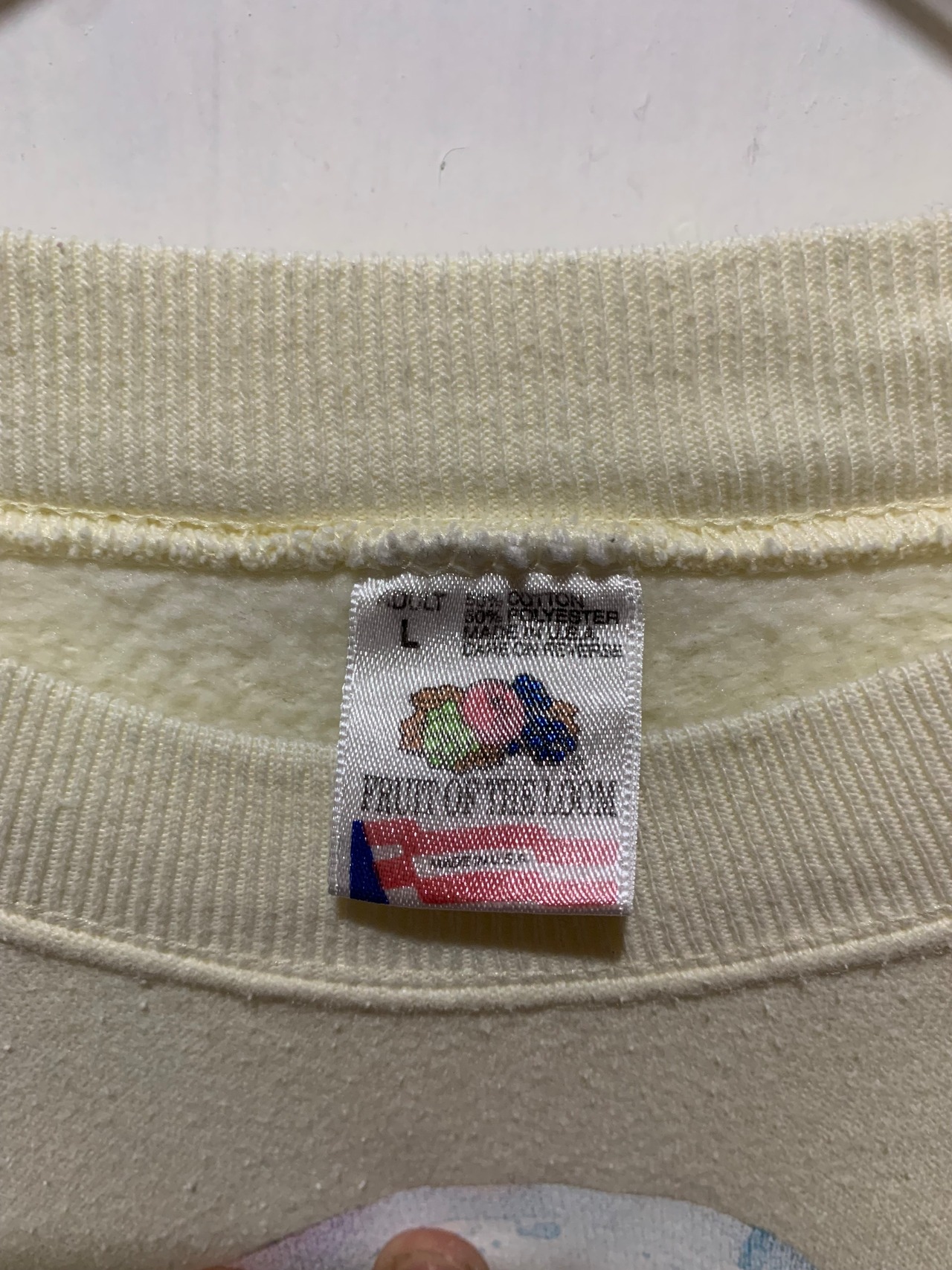 90's FRUIT OF THE LOOM Print Sweat Shirt made in USA 【L】
