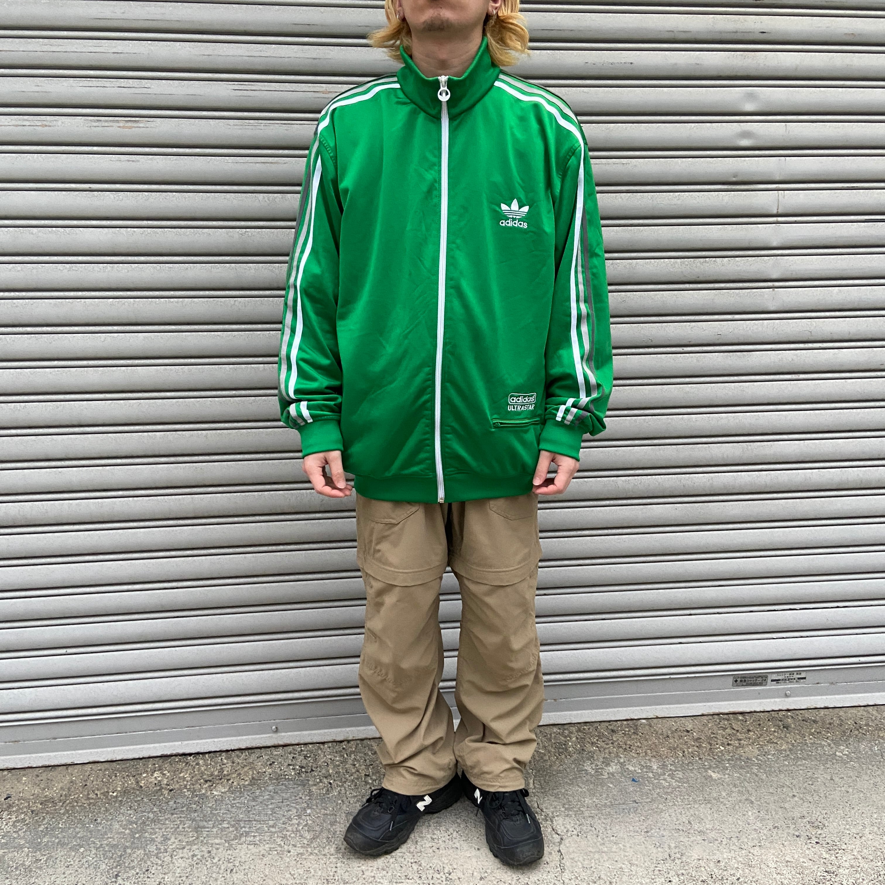 送料無料』adidas トラックジャケット 両面ロゴ 緑 ジャージ ウルトラ ...