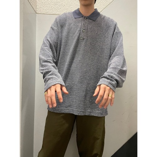 90's "Dead Stock!!" QUIKSILVER ジャガードL/Sポロシャツ