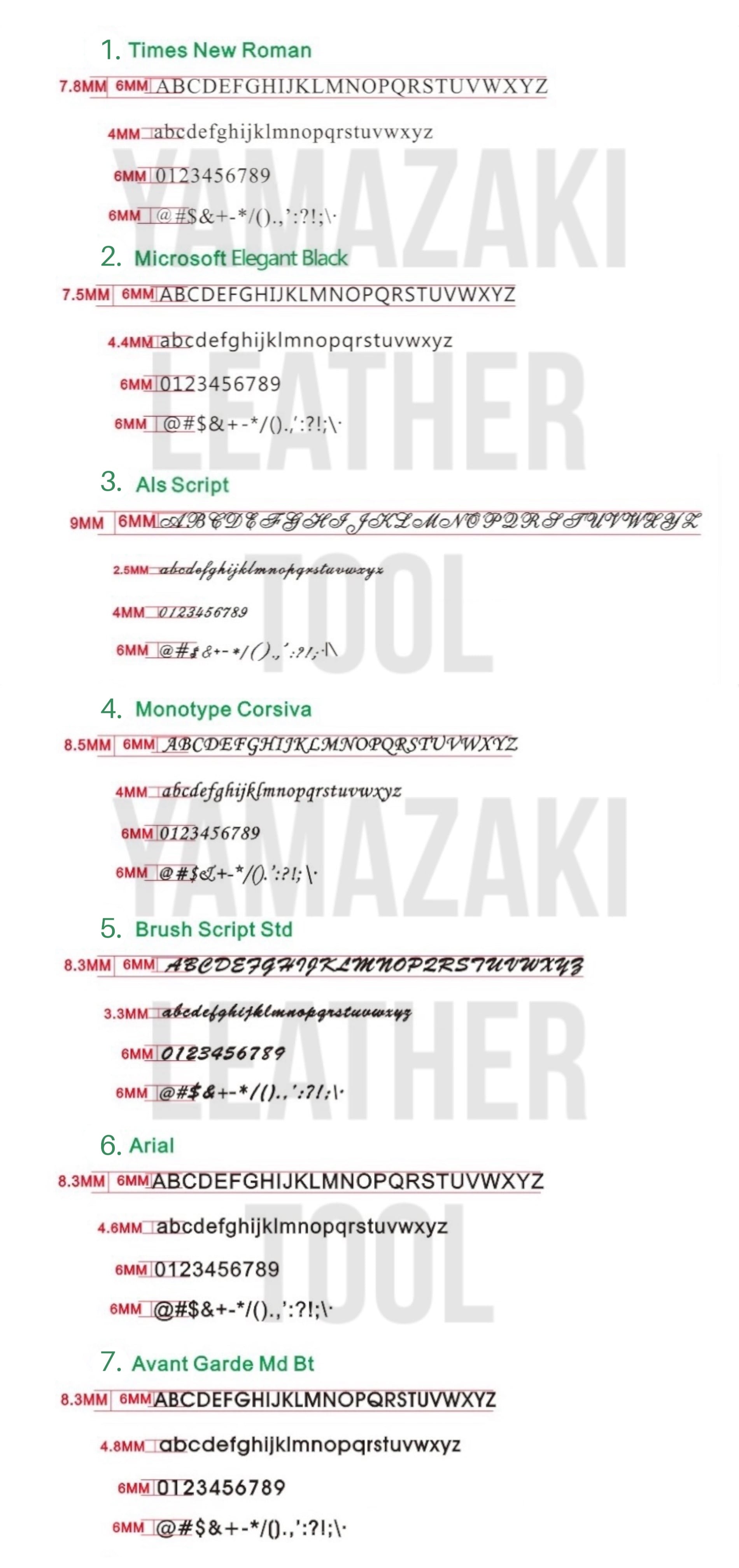 記号・特殊文字20個【真鍮製アルファベット刻印】活字フォント・文字