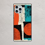 受注生産 iPhoneケース 青黒オレンジの紙片コラージュ｜ZINE風 ZINE046A