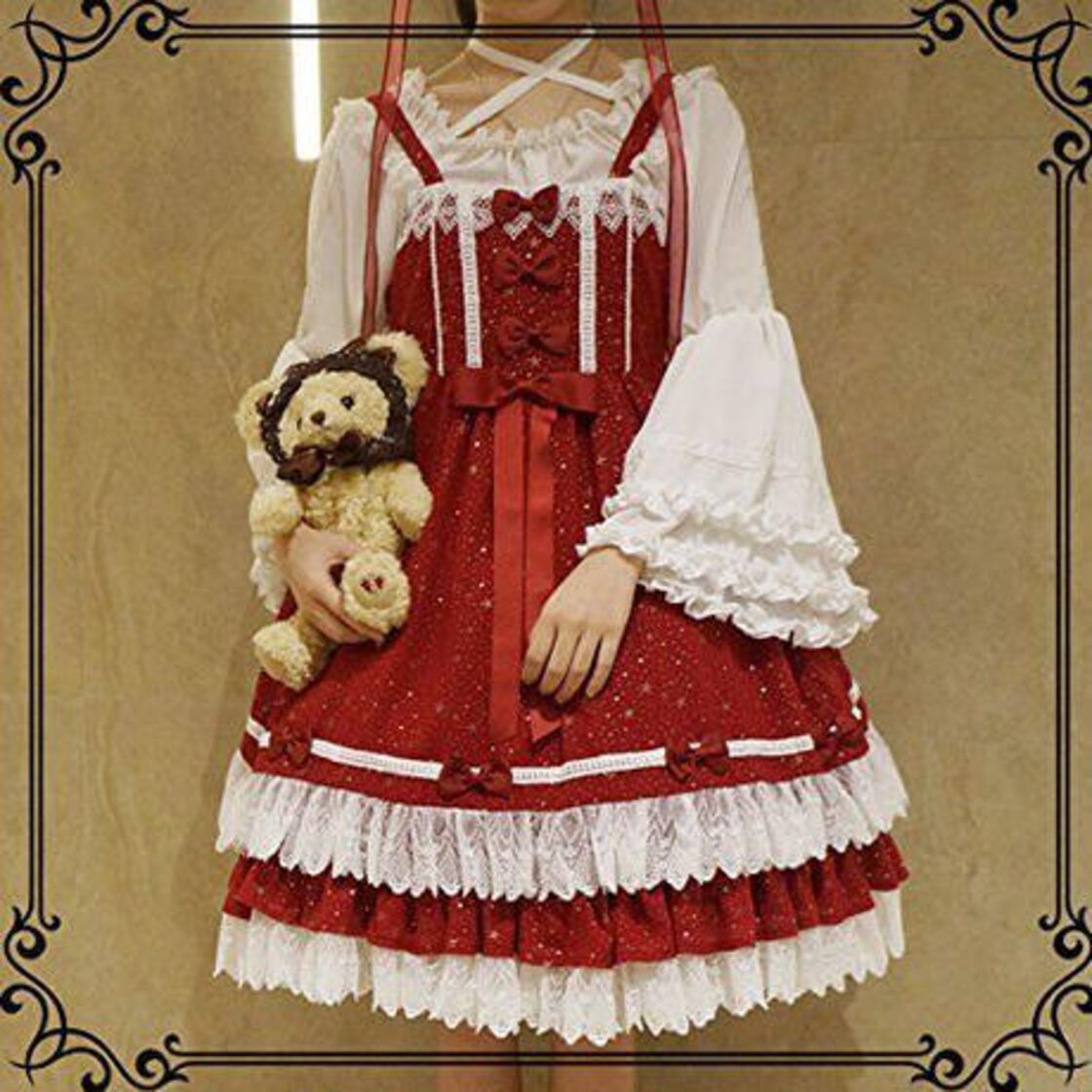 lolita 赤+白 カラー 甘美 デザイン柄 現物オリジナルNaughty-Missy  