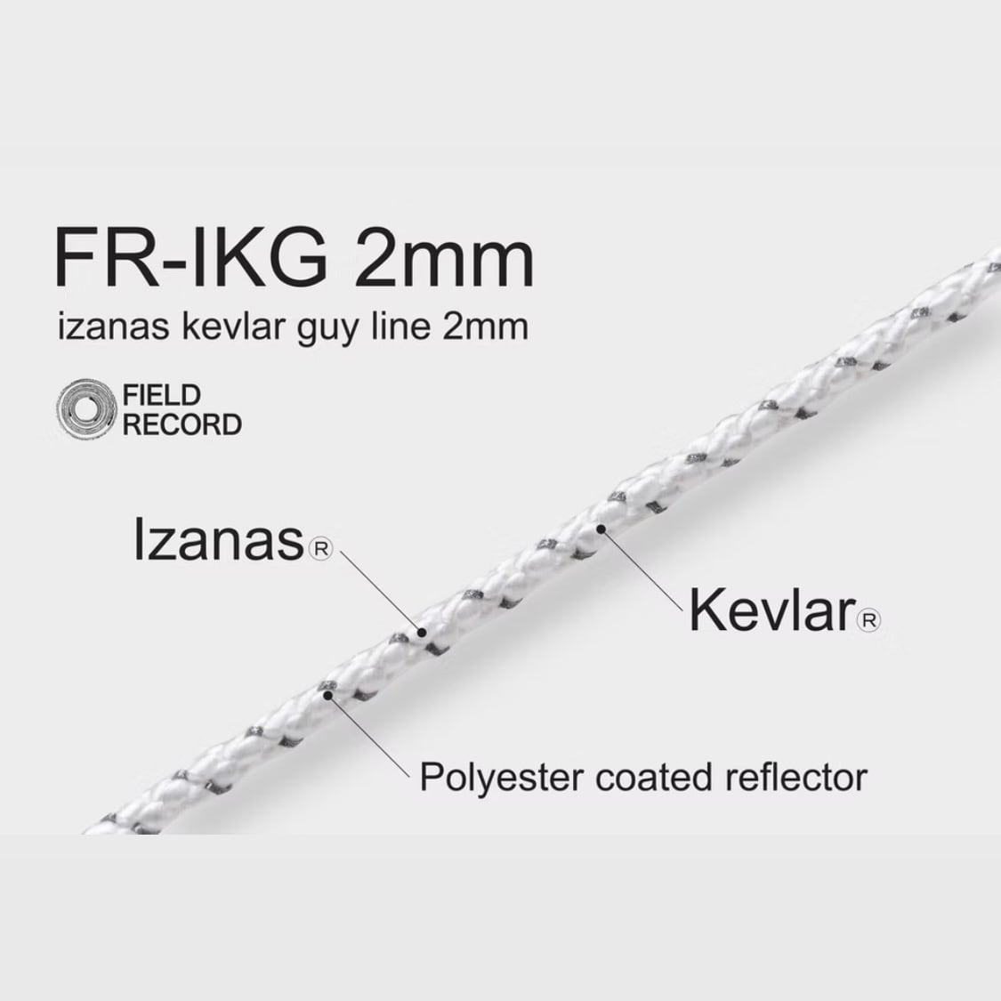 新品 FIELD RECORD FR-IKG 2mm / izanas kevlar guy line 2mm