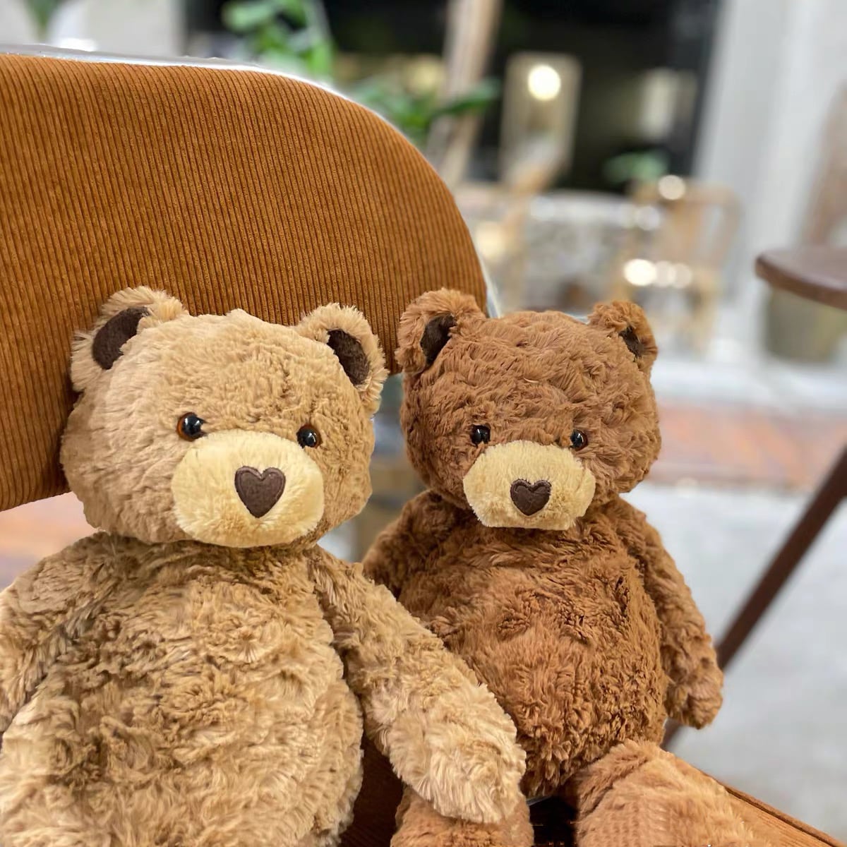 ベビー女の子男の子ふわふわくまぬいぐるみ ハート鼻 42cm ファースト