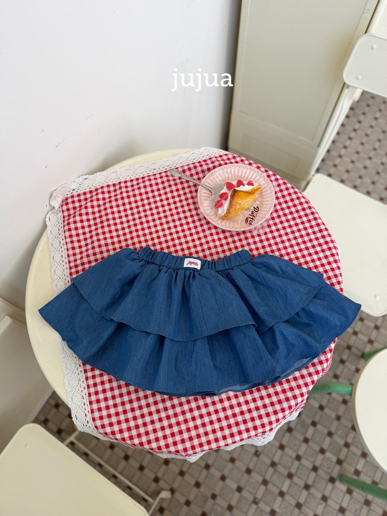 【6/11〆予約】<jujua> Denim tiered skirt