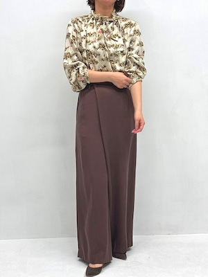 ドットフラワープリントブラウス