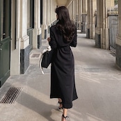 長袖トレンチ風ロングワンピース_786103