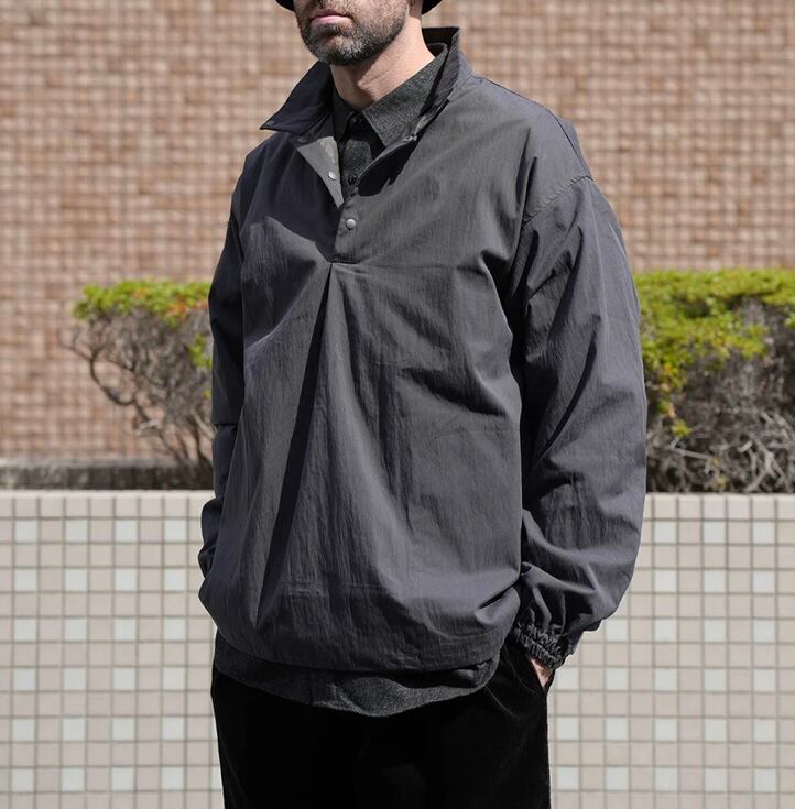 MANUAL ALPHABET マニュアルアルファベットNYLON RIP STOP SHT CARDIGAN リップストップ カーディガン MA-J-367 Ecru Manual Alphabet マニュアルアルファベット 4Way Nylon