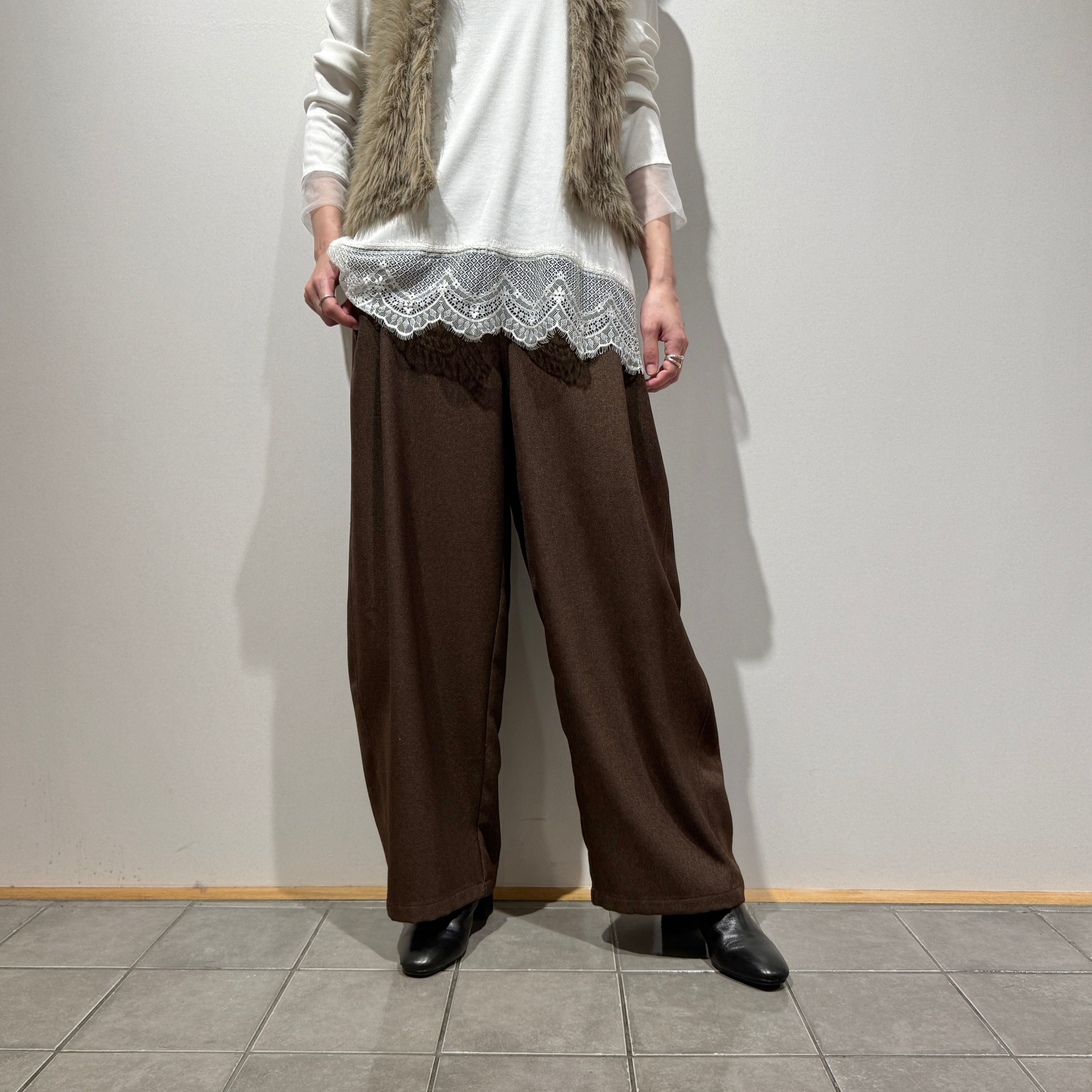 ウールライクカーブシルエットパンツ