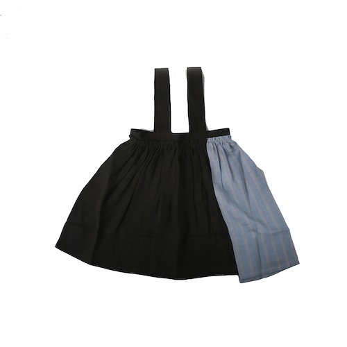 michirico (ミチリコ)/ linen asymmetry skirts / ブラック / L(115-130cm), XL(130-140cm)