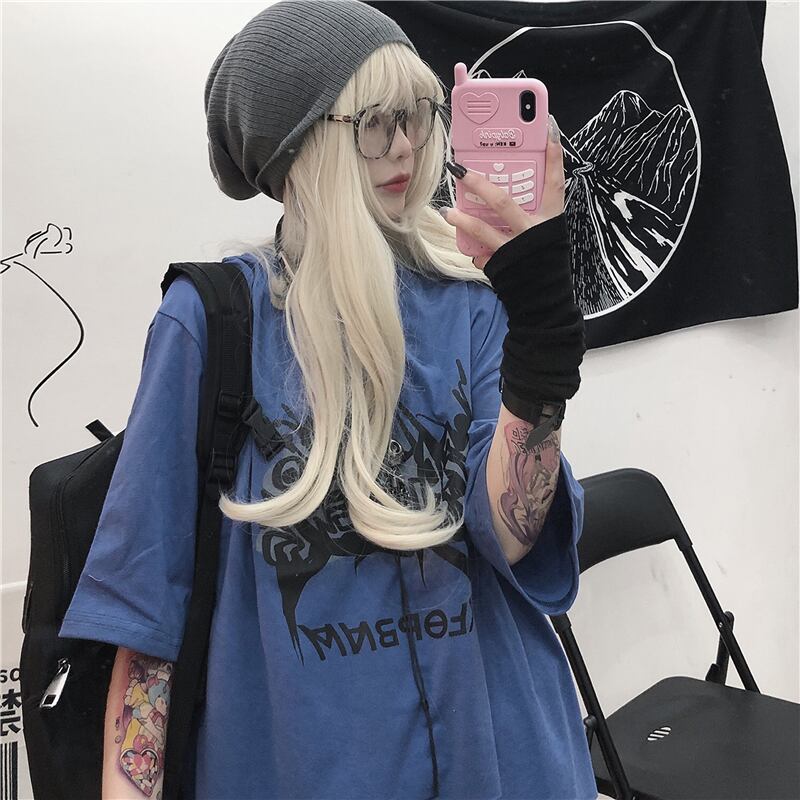 スタイルプリントレディースTシャツ ルーズカジュアルトップス 大きめサイズ かわいい ケッペル30133039749