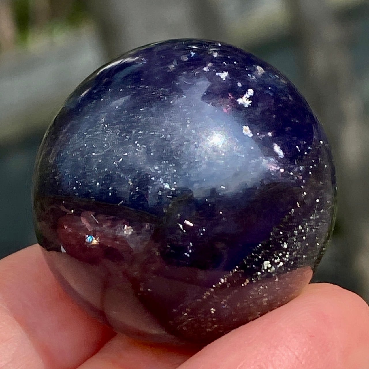 パイライト共生フローライトのスフィア Pyrite x Fluorite Mini Sphere 