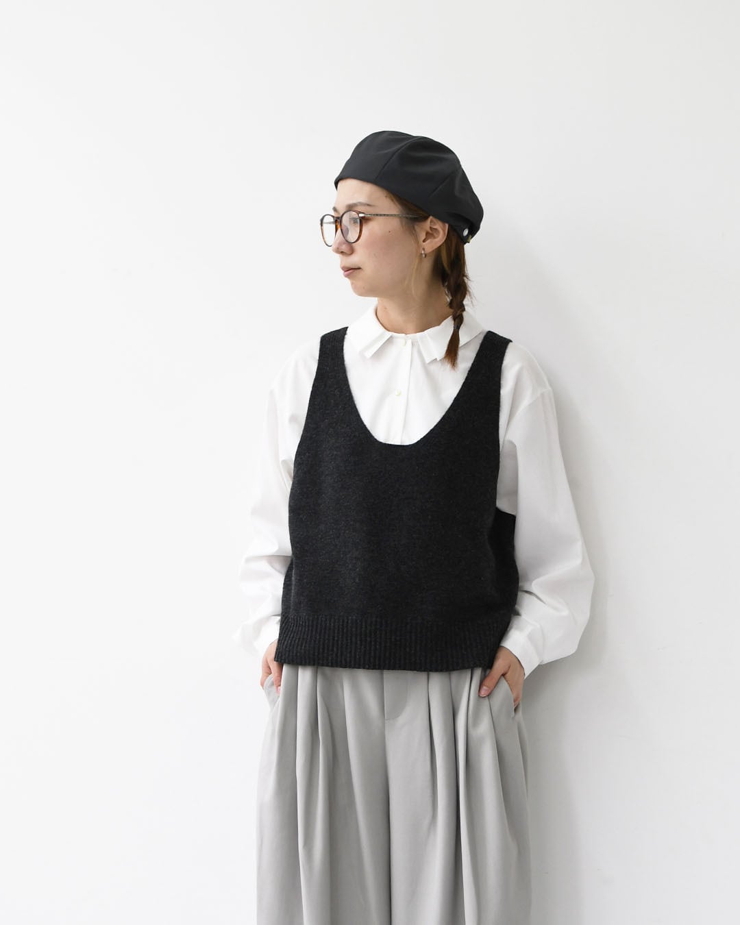 LE GLAZIK [ル・グラジック] VNECK KNIT VEST [LG-D0134 EMW] Vネック