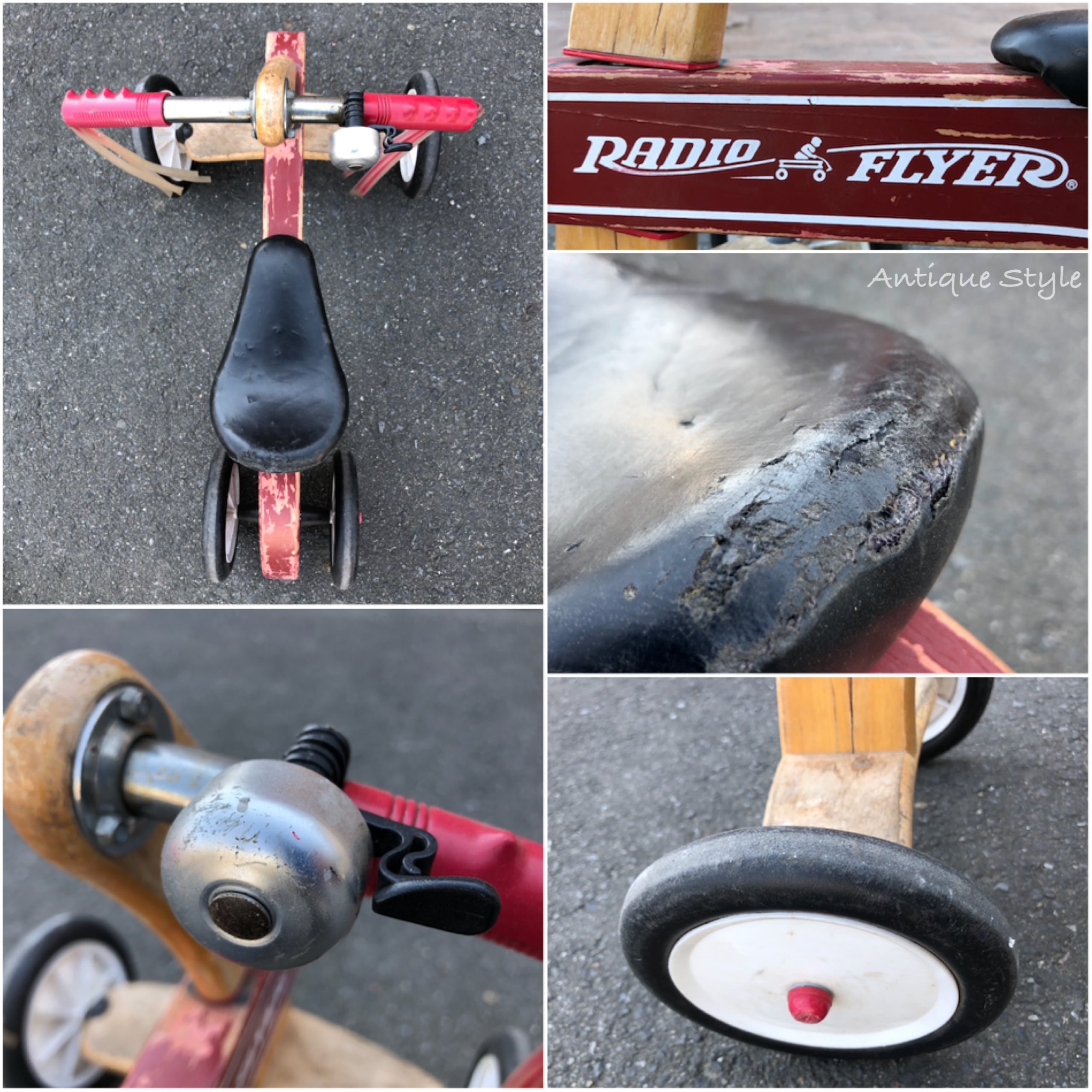 激レア!アンティーク radio flyer 木製 4輪 レトロRADIOFLYER - 三輪車