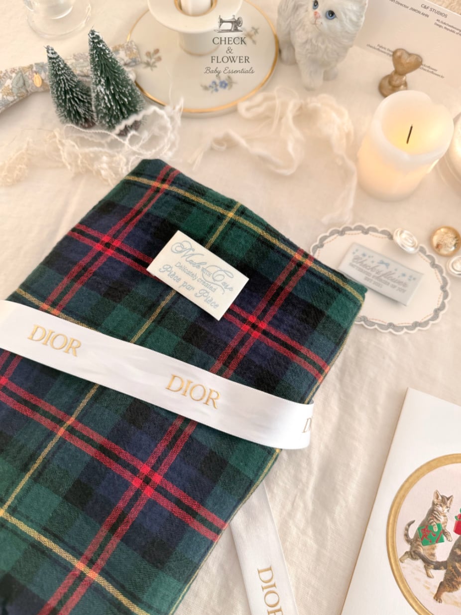 【即納】ドレスデンチェック　ダブルガーゼ生地