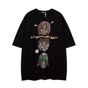 【トップス】原宿系ストリートキャラクタープリント半袖Tシャツ 2207311151J