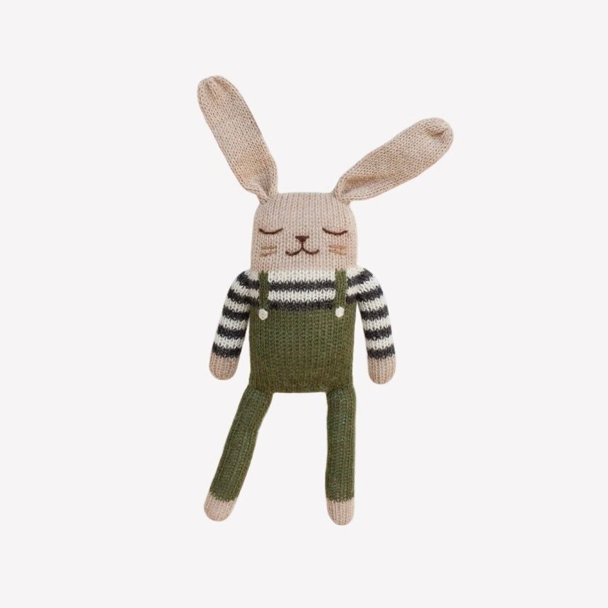 【Main Sauvage × Organic Zoo】Bunny Soft Toy - Olive Overalls