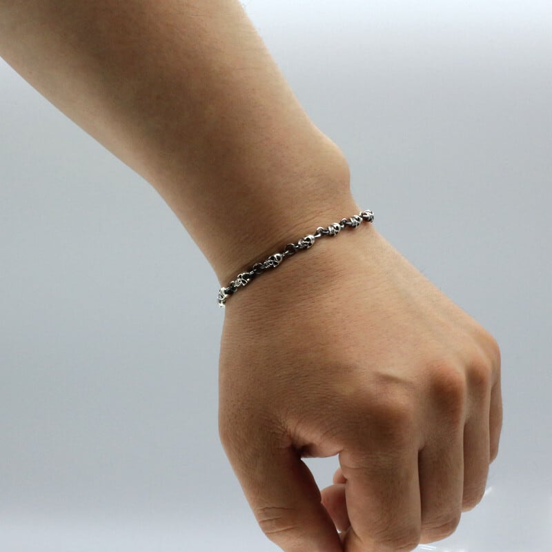 SILVER925 スカル 骸骨 ブレスレット SKULL ガイコツ ドクロ 立体的