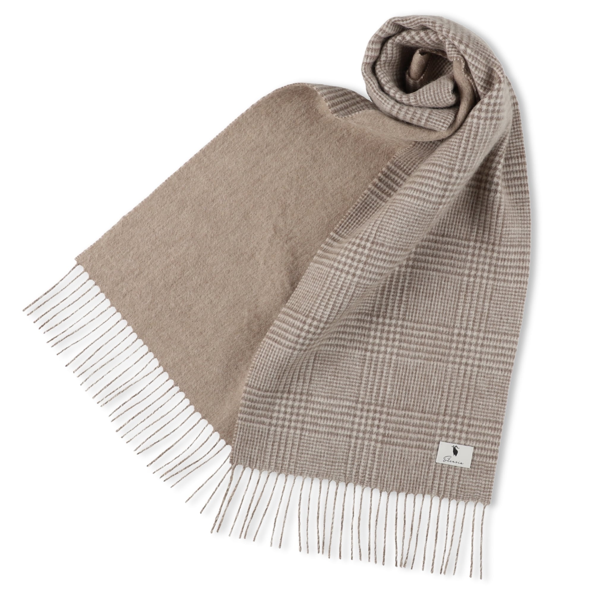 近年モデル GIORGIO ARMANI　幾何学模様ブラウンマフラー カシミヤ カシミヤアンドリュー柄マフラー(マフラー・ストール・スカーフ