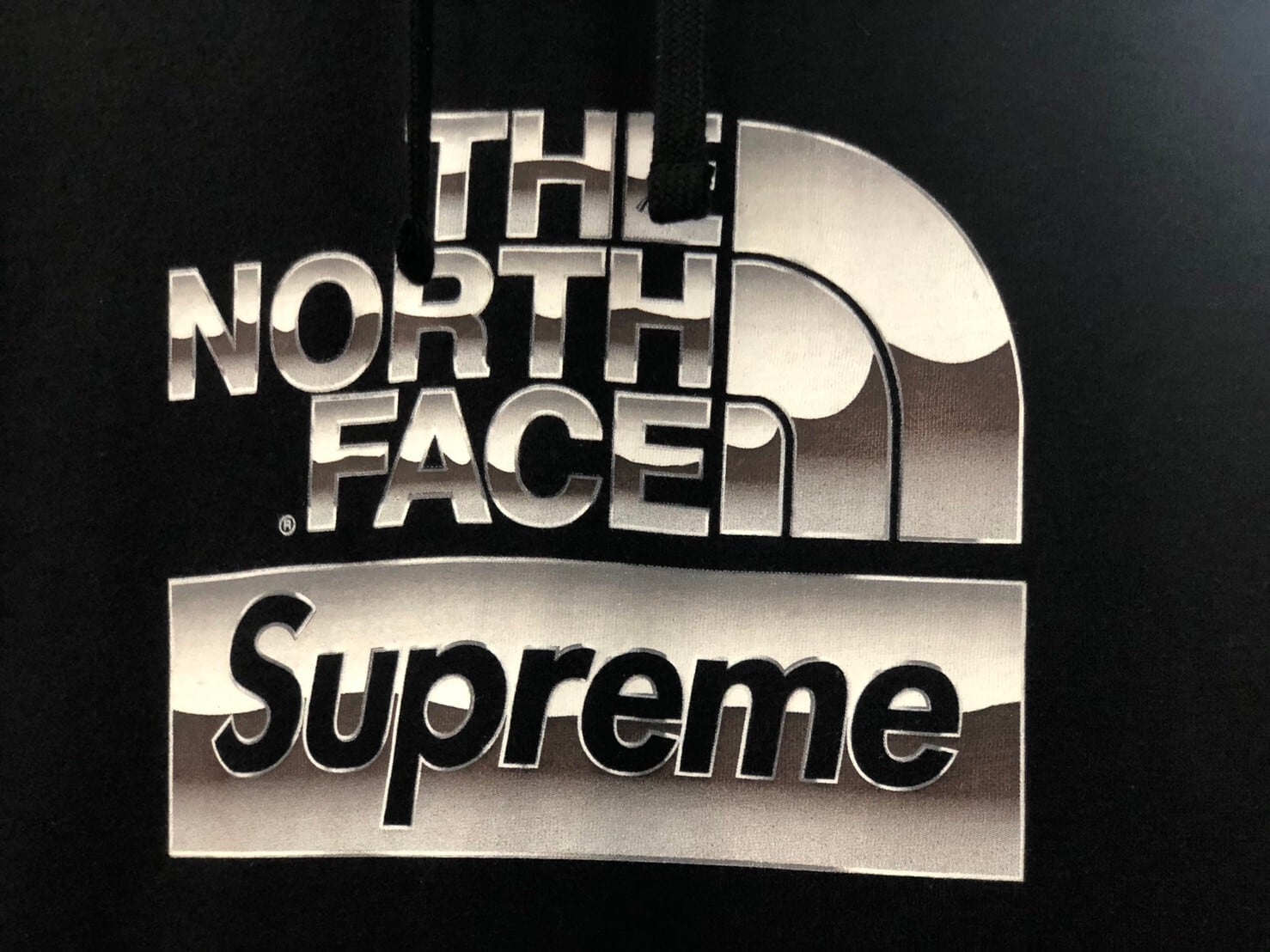 SUPREME 18SS × The North Face Metallic Logo Hooded Sweatshirt BLACK LARGE  172.5JG7588 | BRAND BUYERS OSAKA