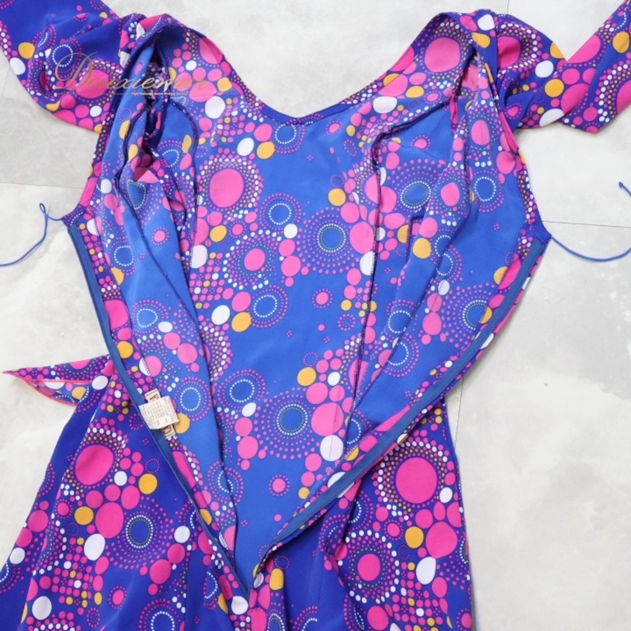 フラメンコ 衣装 ワンピース ドレス 青 ピンク 柄 模様 フリル CANELA PURA ボランテ 青 ブルー系 ピンク系 フリルドレス 華やか 色鮮やか パーティー衣装 コスプレ 衣装ドレス ダンス衣装 フェスティバル ドレス ワンピース ナイトイベント 着やすい おしゃれ レディース Mサイズ トレンド サマードレス