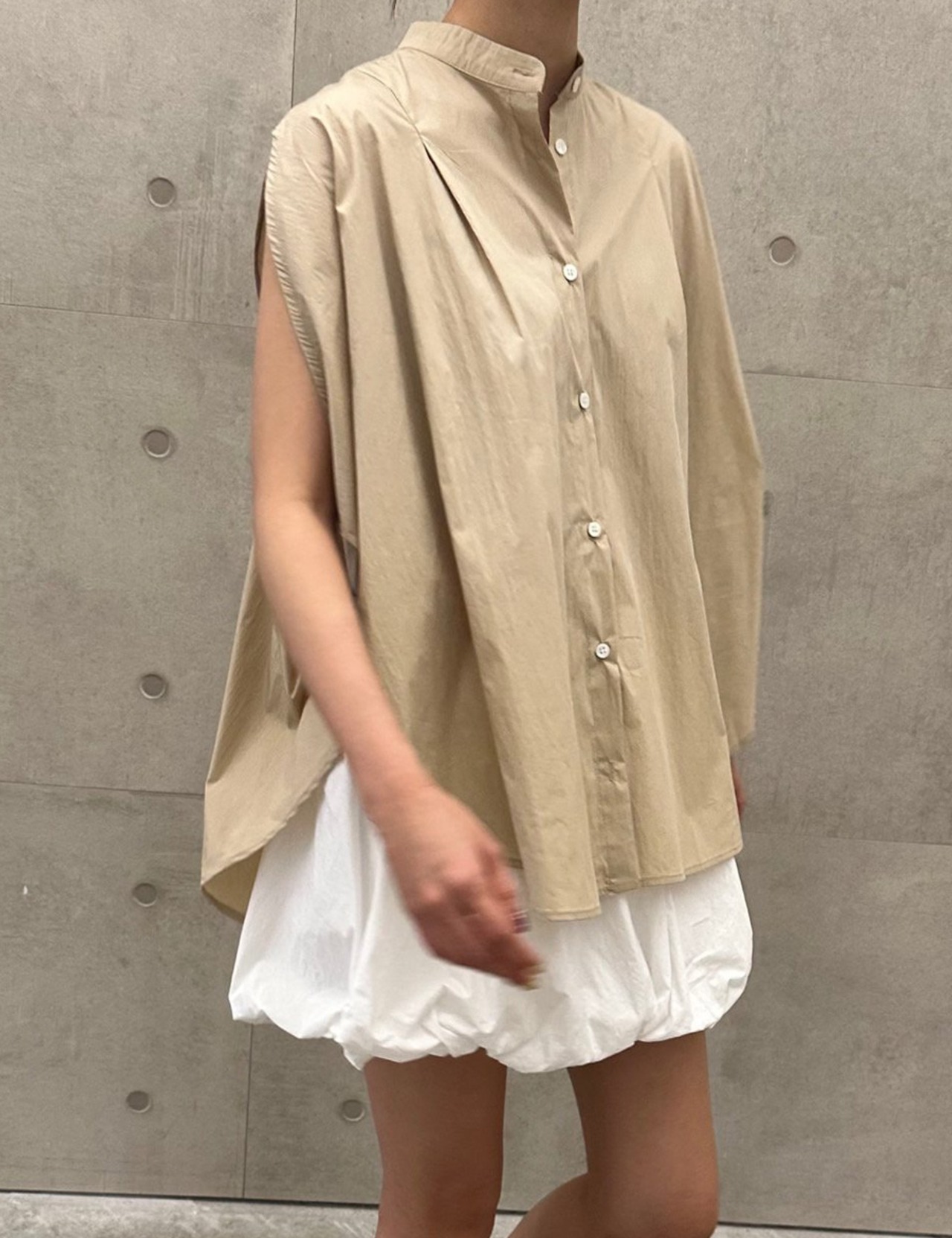 【新作５％OFF・3日間】Balloon No-sleeve Shirts_3colors