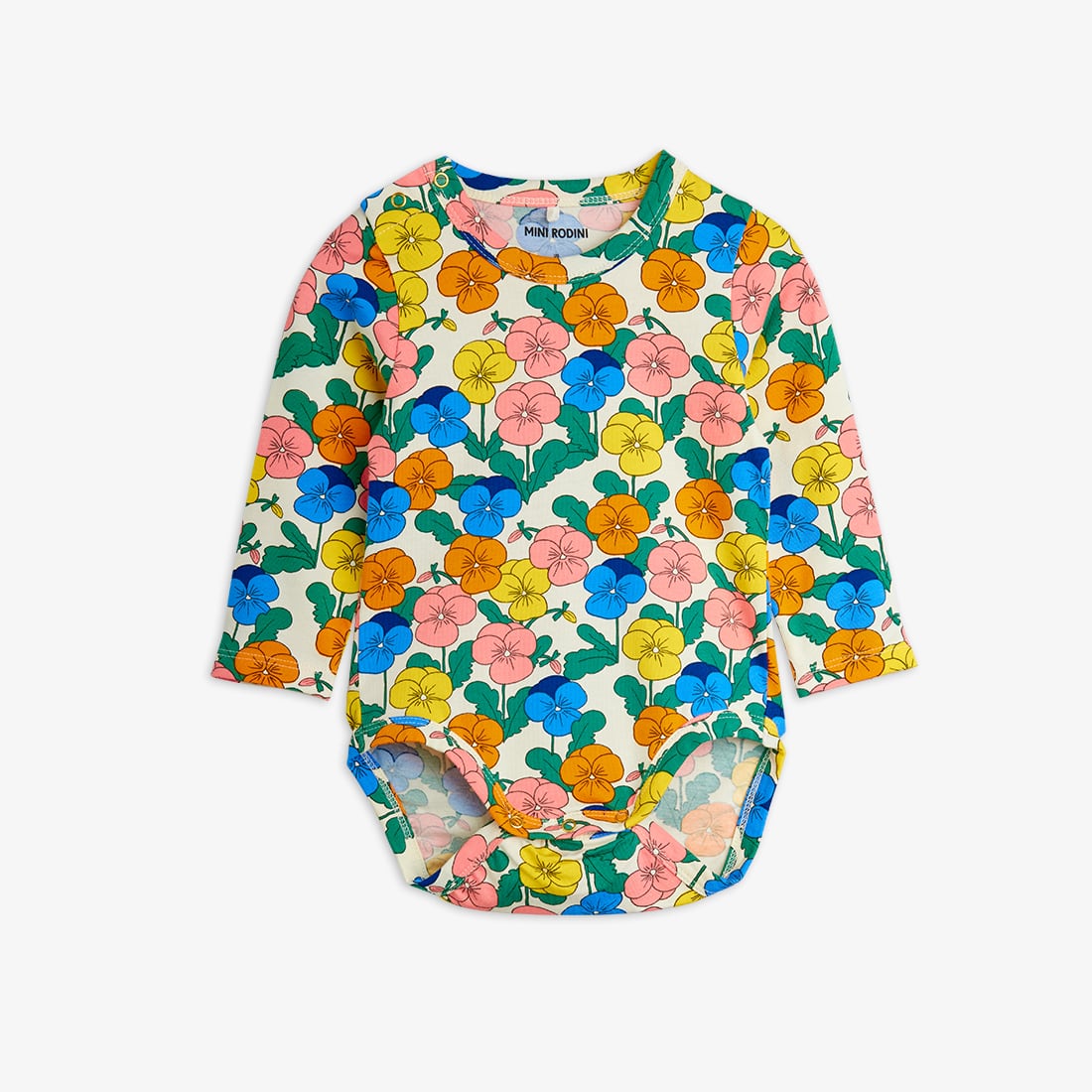 【26AW】minirodini(ミニロディーニ)Violas aop ls body(68-74/80-86)ロンパース 花柄