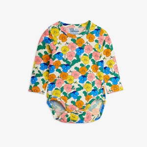 【26AW】minirodini(ミニロディーニ)Violas aop ls body(68-74/80-86)ロンパース 花柄