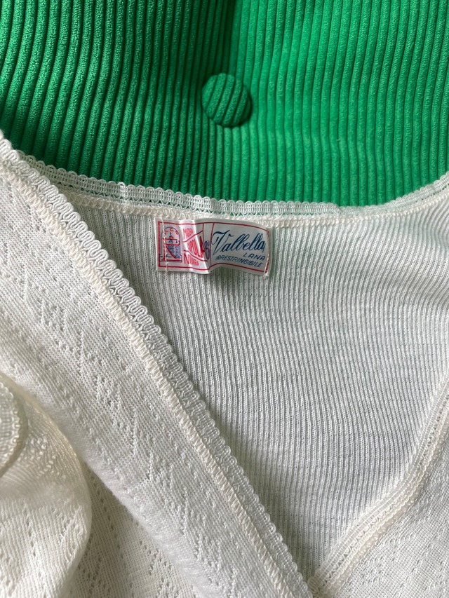 70s-80s Italy "Valbella" White Pointelle Tank Top