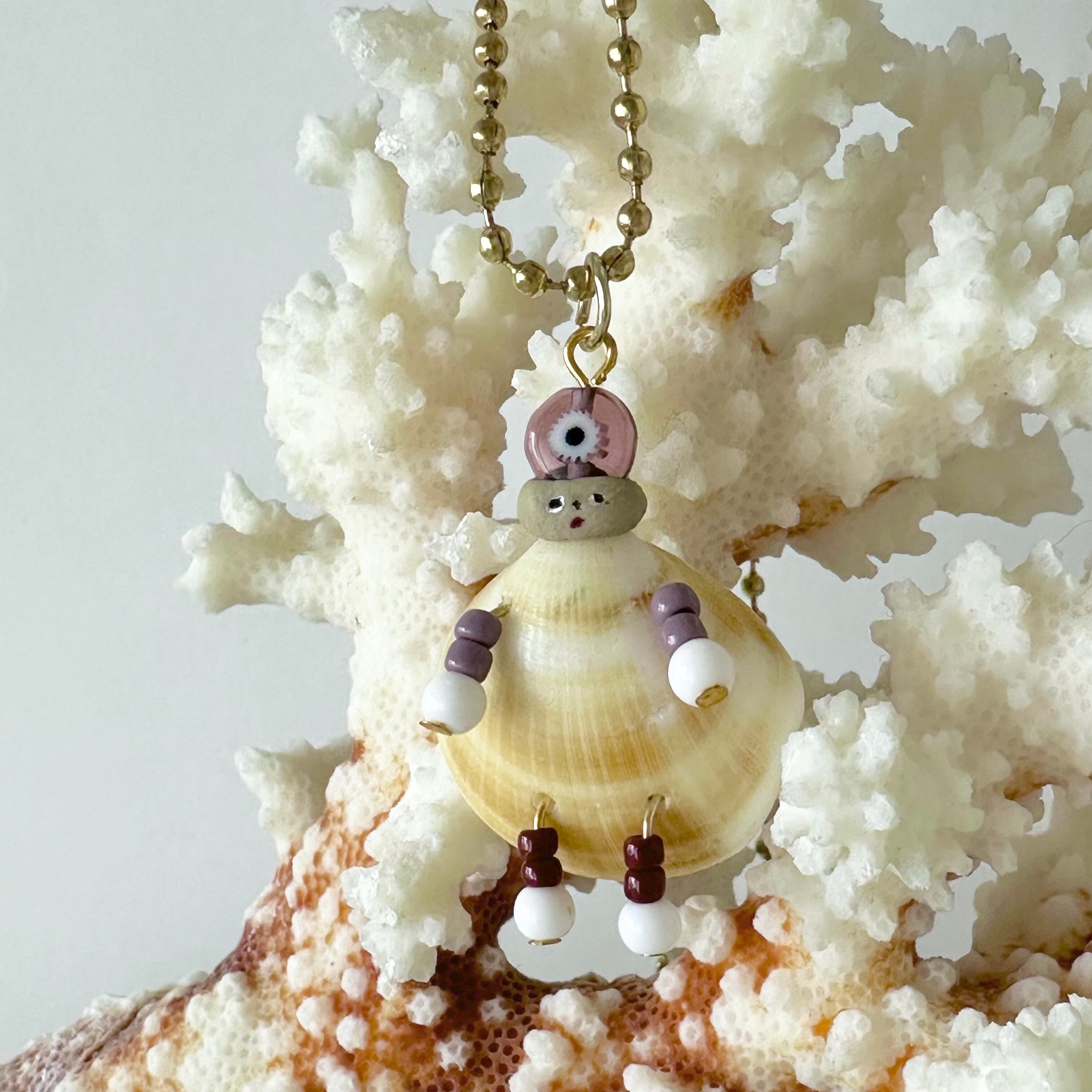 貝殻ドールのペンダント(チェーン) | 貝殻こけし舎