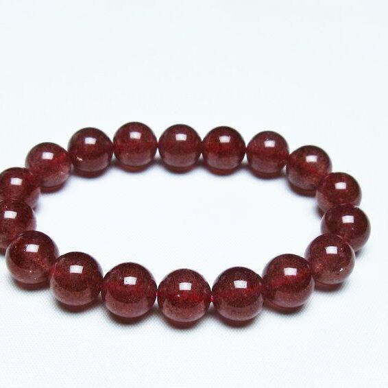 ストロベリークォーツ 苺水晶 ブレスレット 11mm 一点物 メール便可 [M便 1/10] 111-40312