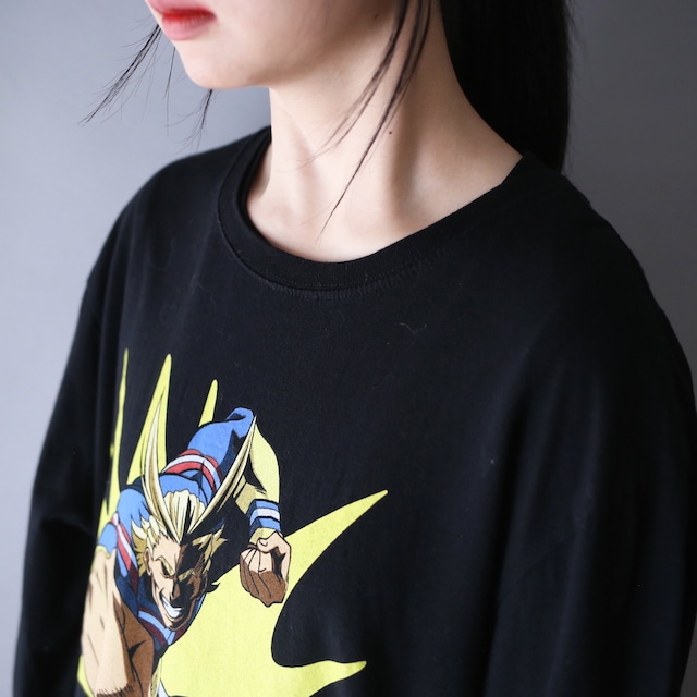 "ヒロアカ×オールマイト"  360 printed super over silhouette l/s tee