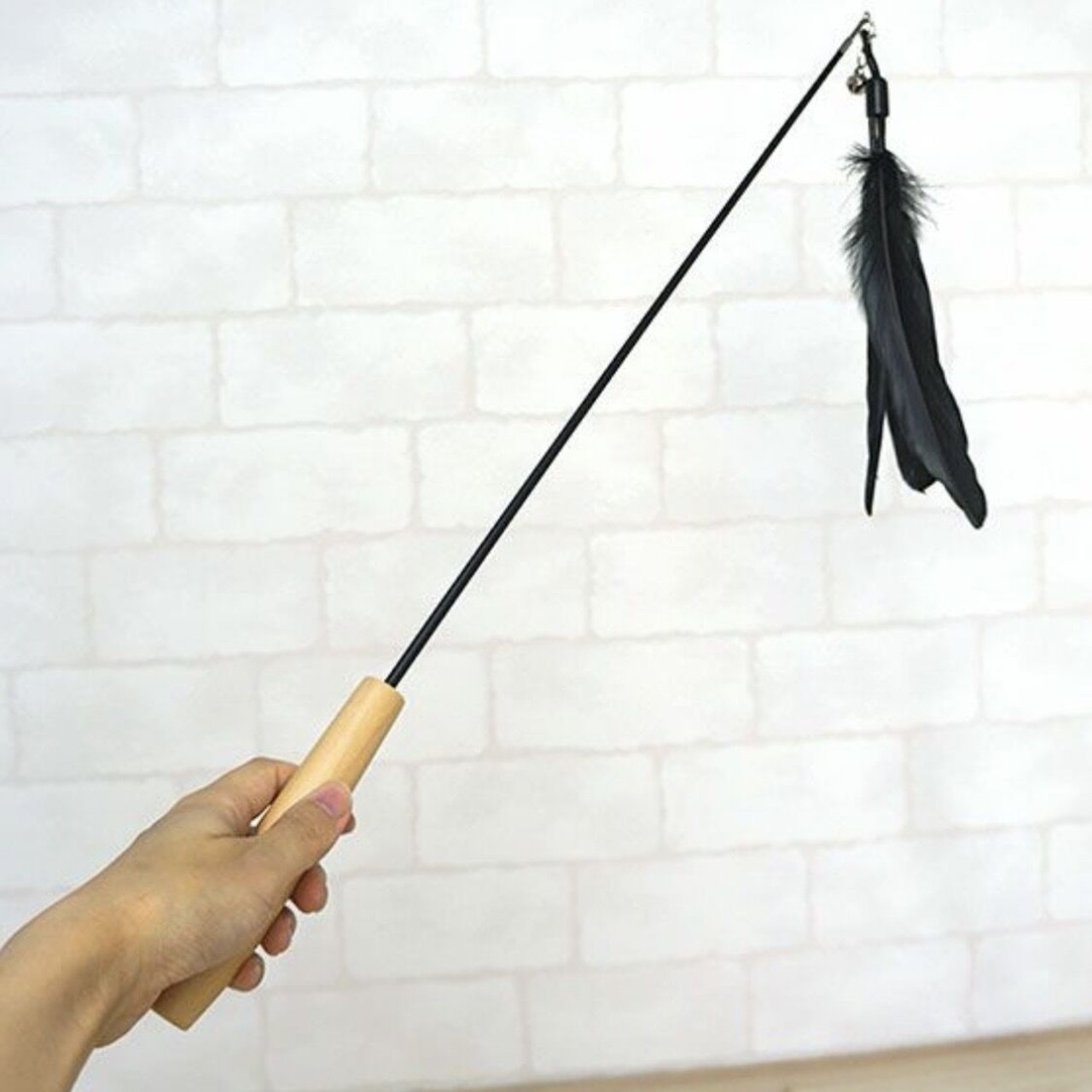 【ニャンコが釣れる!?】釣り竿の猫じゃらしおもちゃ,最大77㎝まで伸びる!(伸縮機能付き)鈴の音で本能を更に掻き立てる!