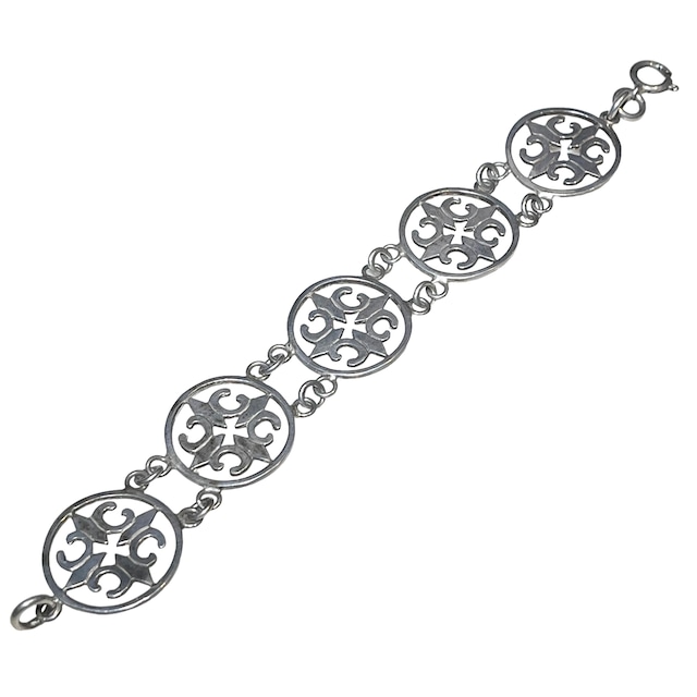 vintage silver bracelet " fleur de lis " made in England