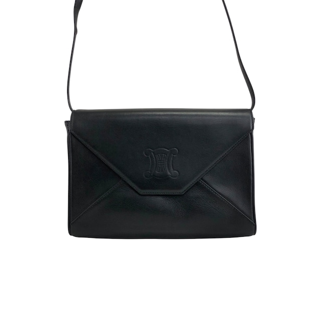 CELINE セリーヌ ショルダーバッグ ブラック ブラゾン レザー クロスボディ vintage ヴィンテージ オールド byue3n