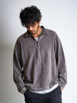 EGO TRIPPING (エゴトリッピング) UNE ZIP POLO ウネジップポロ / CHARCOAL　663707-04