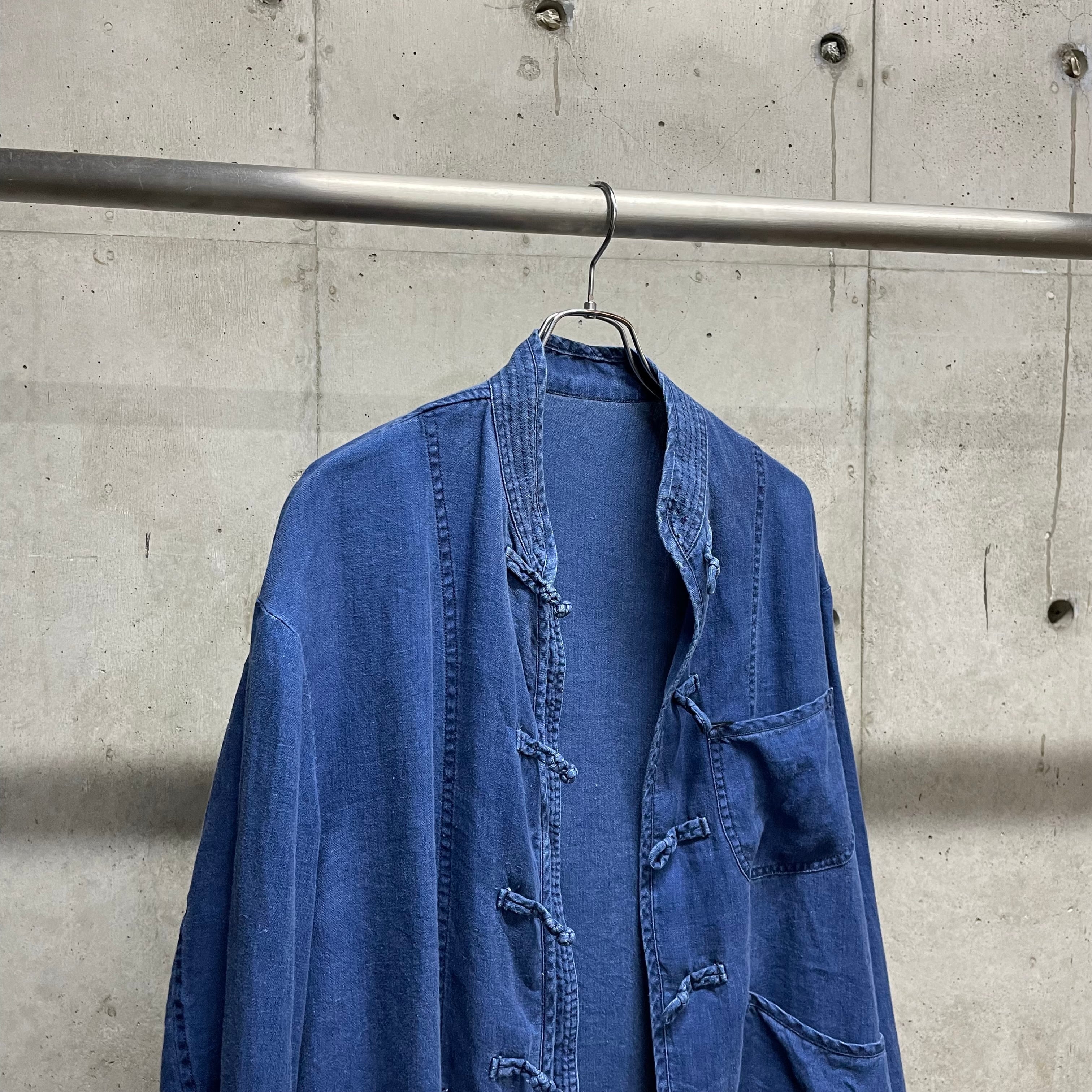 Porter Classic】INDIGO LINEN CHINESE JACKET_BLUE | marfa store