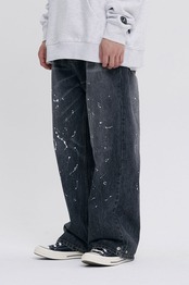 SPLASHPAINTINGDENIMPANTS_ BLACK