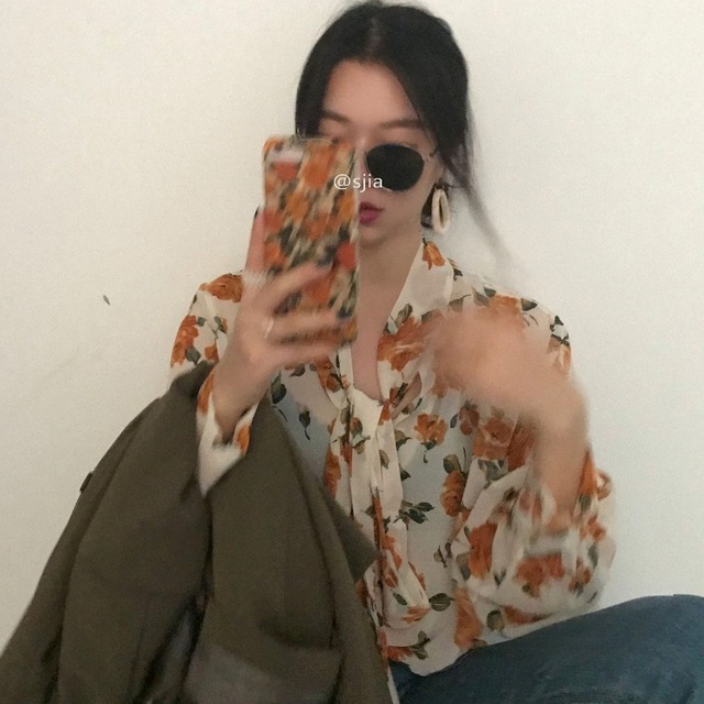 シックなファッションの2020年初春バージョンローズレトロカラーフローラルシフォンランタンスリーブボトミングシャツシャツ女性 YY-ファッション31053916851