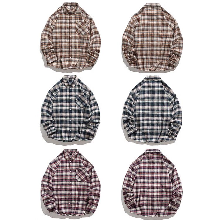 ★VINTAGE COLORBLOCK PLAID SHIRT　　　A0760