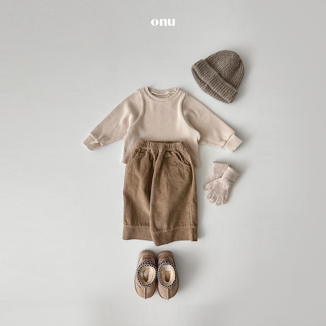 【 即納 】2025 AW 冬新作 ONU オヌ 2色展開 コーデュロイラインパンツ